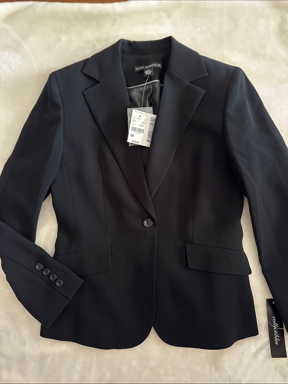 Petite Sophisticate Black Single-Button Tailored Blazer
